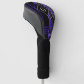 Mit Monogramm Schwarz und Lila gestrichen Golf Headcover (angewinkelt)