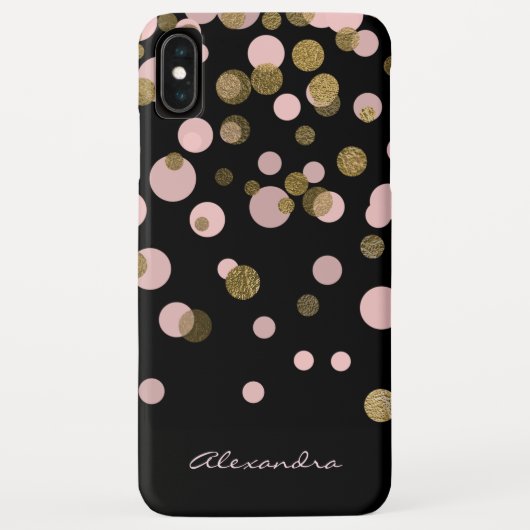 Mit Monogramm Schwarz und Rose Case-Mate iPhone Hülle (Rückseite)
