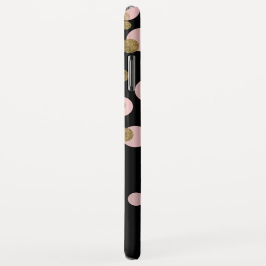 Mit Monogramm Schwarz und Rose Case-Mate iPhone Hülle (Hinten/Rechts)