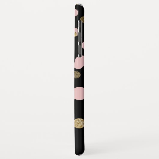 Mit Monogramm Schwarz und Rose Case-Mate iPhone Hülle (Hinten/Links)