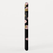 Mit Monogramm Schwarz und Rose Case-Mate iPhone Hülle (Hinten/Rechts)