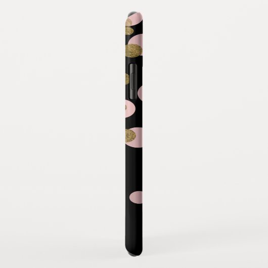 Mit Monogramm Schwarz und Rose Case-Mate iPhone Hülle (Hinten/Rechts)