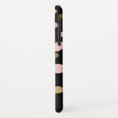 Mit Monogramm Schwarz und Rose Case-Mate iPhone Hülle (Hinten/Links)