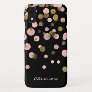 Mit Monogramm Schwarz-und Rosen-GoldfolieConfetti Case-Mate iPhone Hülle