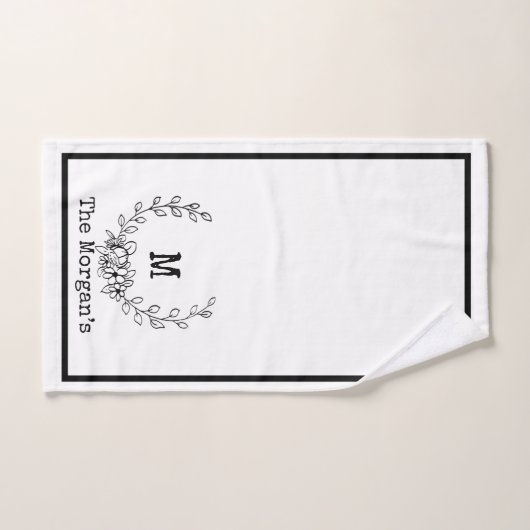 Mit Monogramm Schwarz-Weiß-Badezimmer Handtuch-Set Badhandtuch Set (Handtuch)