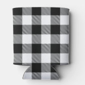 Mit Monogramm Schwarz-Weiß-Buffalo Kariert Dosenkühler (Rückseite)