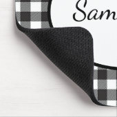 Mit Monogramm Schwarz-Weiß-Buffalo Kariert Mousepad (Ecke)