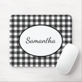 Mit Monogramm Schwarz-Weiß-Buffalo Kariert Mousepad (Mit Mouse)