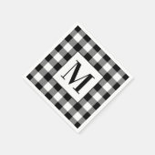 Mit Monogramm Schwarz-Weiß-Buffalo Kariert Serviette (Ecke)