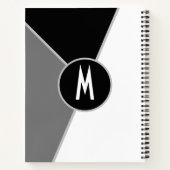 mit Monogramm-Schwarz-Weiß-Farbblock Notizblock (Rückseite)