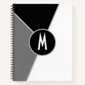 mit Monogramm-Schwarz-Weiß-Farbblock Notizblock (Vorderseite)
