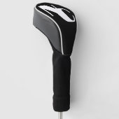 Mit Monogramm Schwarz-Weiß-Fett-Linked-Initialen Golf Headcover (angewinkelt)