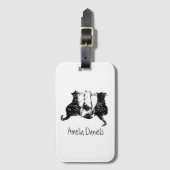 Mit Monogramm Schwarz-Weiß-Gehäuse Gepäckanhänger (Vorderseite Vertikal)