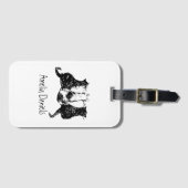 Mit Monogramm Schwarz-Weiß-Gehäuse Gepäckanhänger (Vorderseite (Horizontal))
