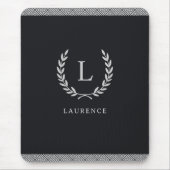 Mit Monogramm Schwarz-Weiß-Grenze Mousepad (Vorne)