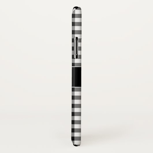 Mit Monogramm Schwarz-Weiß-Karo-Muster Case-Mate iPhone Hülle (Hinten/Rechts)