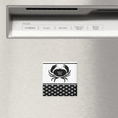 Mit Monogramm Schwarz-Weiß-Krabbe Magnet (In Situ (Geschirrspüler))