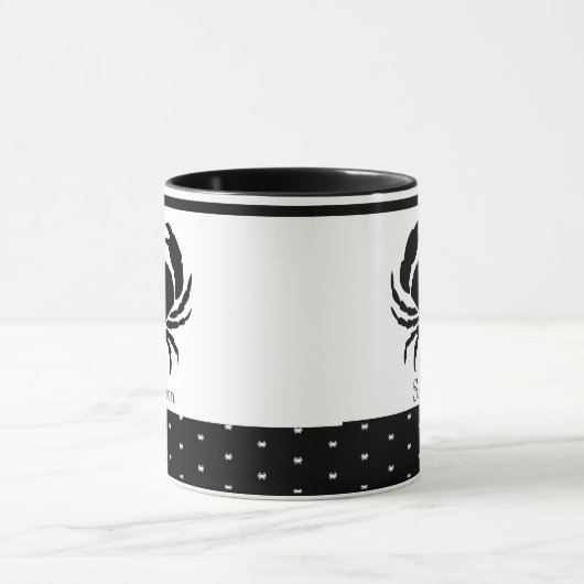Mit Monogramm Schwarz-Weiß-Krabbe Tasse (Zentrum)