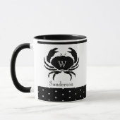 Mit Monogramm Schwarz-Weiß-Krabbe Tasse (Links)