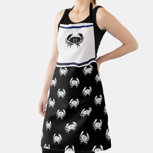 Mit Monogramm Schwarz-Weiß-Krebse Schürze (InSitu)