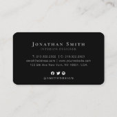 Mit Monogramm Schwarz-Weiß-Landschaft Soziale Medi Visitenkarte (Rückseite)