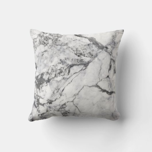 Mit Monogramm Schwarz-Weiß-Marmor Kissen (Rückseite)