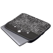 Mit Monogramm Schwarz-Weiß-Muster Laptopschutzhülle (Vorne Knopf)