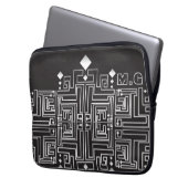 Mit Monogramm Schwarz-Weiß-Muster Laptopschutzhülle (Vorderseite Links)