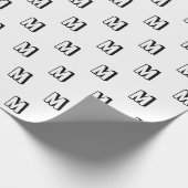 Mit Monogramm Schwarz-Weiß-Muster, modern Geschenkpapier (Ecke)