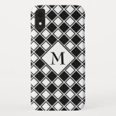 Mit Monogramm Schwarz-Weiß-Plätze Case-Mate iPhone Hülle (Rückseite)