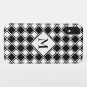 Mit Monogramm Schwarz-Weiß-Plätze Case-Mate iPhone Hülle (Rückseite (Horizontal))