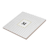 Mit Monogramm Schwarz-Weiß-Polka-Dot-Muster Fliese (Seite)