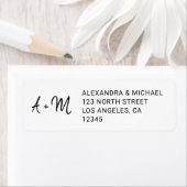 Mit Monogramm Schwarz-Weiß-Skript Hochzeit rsvp (Insitu)