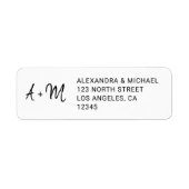 Mit Monogramm Schwarz-Weiß-Skript Hochzeit rsvp (Vorne)