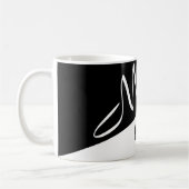 mit Monogramm Schwarz-Weiß-Split-Skript Kaffeetasse (Links)