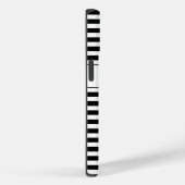 Mit Monogramm Schwarz/Weiß Streifen Case-Mate iPhone Hülle (Rückseite / Rechts)