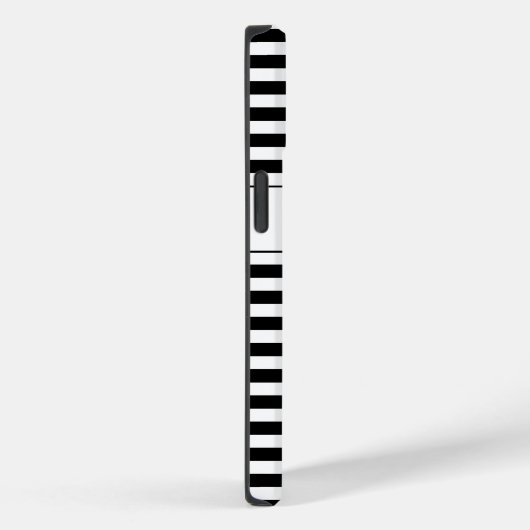 Mit Monogramm Schwarz/Weiß Streifen Case-Mate iPhone Hülle (Rückseite / Rechts)