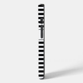 Mit Monogramm Schwarz/Weiß Streifen Case-Mate iPhone Hülle (Rückseite / Links)