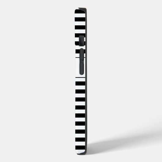 Mit Monogramm Schwarz/Weiß Streifen Case-Mate iPhone Hülle (Rückseite / Links)