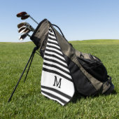 Mit Monogramm Schwarz-Weiß-Streifen Golfhandtuch (Gras)
