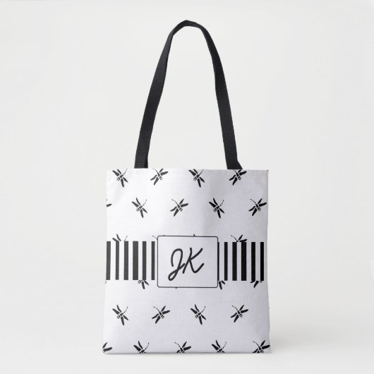 Mit Monogramm Schwarz-Weiß-Tasche Tasche (Vorderseite)