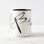 mit Monogramm Schwarz-Weiß-Tasse Zweifarbige Tasse (Vorderseite Links)