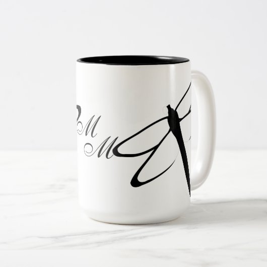 mit Monogramm Schwarz-Weiß-Tasse Zweifarbige Tasse (VorderseiteRechts)