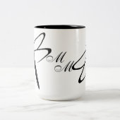 mit Monogramm Schwarz-Weiß-Tasse Zweifarbige Tasse (Mittel)