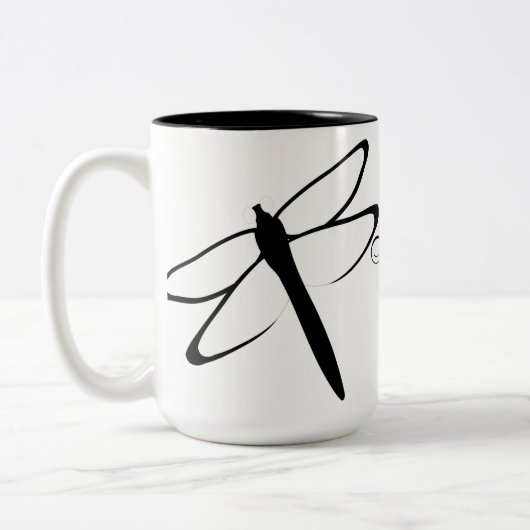 mit Monogramm Schwarz-Weiß-Tasse Zweifarbige Tasse (Links)