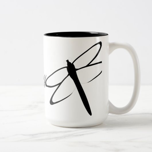 mit Monogramm Schwarz-Weiß-Tasse Zweifarbige Tasse (Rechts)