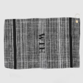 Mit Monogramm Schwarz-, Weiß- und Grau-Karo-Muster Golfhandtuch (Horizontal)