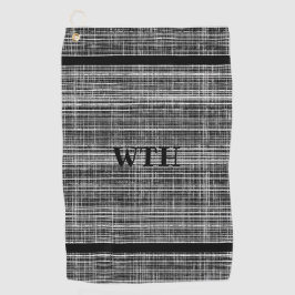 Mit Monogramm Schwarz-, Weiß- und Grau-Karo-Muster Golfhandtuch