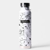 Mit Monogramm Schwarz-Weiß-Vacuum Trinkflasche (Links)