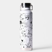 Mit Monogramm Schwarz-Weiß-Vacuum Trinkflasche (Rückseite)